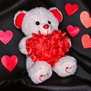 Light Up Valentine's Day Plush Talking Teddy Bear With Big Red Heart 2 Styles